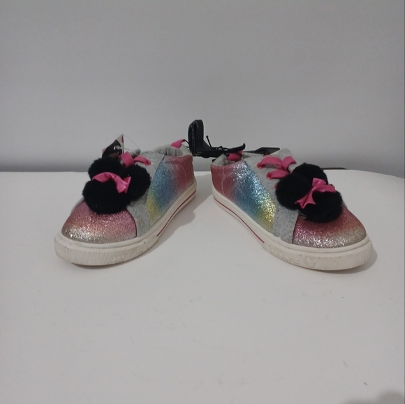new Disney Minnie Mouse Casual Rainbow Pom Sneaker (Toddler Gir - Picture 3 of 9